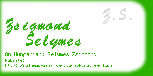 zsigmond selymes business card